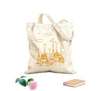 AILOONG Cotton Canvas Women's Bags 340g/m² thick fabric orthodox domes with crosses on the temple orthodox religion postage stamp Skin-friendly material
