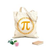 AILOONG Cotton Canvas Women's Bags 340g/m² thick fabric pi symbol and 3.14 digit's mathematical constant round math happy pi day Skin-friendly material