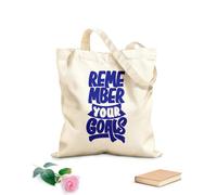 AILOONG Cotton Canvas Women's Bags 340g/m² thick fabric remember your goals motivation typography quote design Skin-friendly material