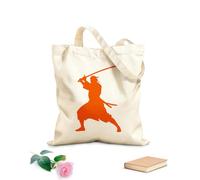 AILOONG Cotton Canvas Women's Bags 340g/m² thick fabric samurai warrior silhouette art Skin-friendly material