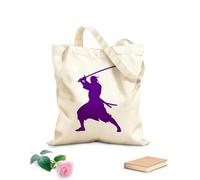 AILOONG Cotton Canvas Women's Bags 340g/m² thick fabric samurai warrior silhouette art Skin-friendly material