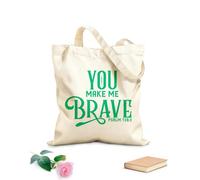 AILOONG Cotton Canvas Women's Bags 340g/m² thick fabric You Make Me Brave Bible Verses Skin-friendly material