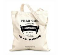 AILOONG Cotton Canvas Women's Bags bible verse typography from ecclesiastes 12 oz thick fabric Skin-friendly material 25x30cm Small