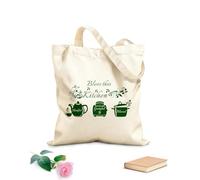 AILOONG Cotton Canvas Women's Bags Bless This Kitchen Wall Decor Thankful Grateful Blessed Quote 340g/m² thick fabric Skin-friendly material
