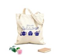 AILOONG Cotton Canvas Women's Bags Bless This Kitchen Wall Decor Thankful Grateful Blessed Quote 340g/m² thick fabric Skin-friendly material