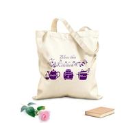 AILOONG Cotton Canvas Women's Bags Bless This Kitchen Wall Decor Thankful Grateful Blessed Quote 340g/m² thick fabric Skin-friendly material