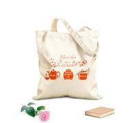 AILOONG Cotton Canvas Women's Bags Bless This Kitchen Wall Decor Thankful Grateful Blessed Quote 340g/m² thick fabric Skin-friendly material