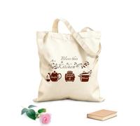 AILOONG Cotton Canvas Women's Bags Bless This Kitchen Wall Decor Thankful Grateful Blessed Quote 340g/m² thick fabric Skin-friendly material