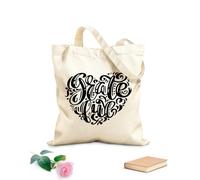 AILOONG Cotton Canvas Women's Bags calligraphy phrases give thanks i love fall grateful be thankful 12 oz thick fabric Skin-friendly material 31x36cm Medium