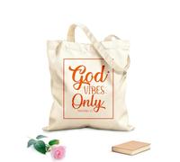 AILOONG Cotton Canvas Women's Bags God Resonance Only Christian Proverbs and Bible Verses 340g/m² thick fabric Skin-friendly material