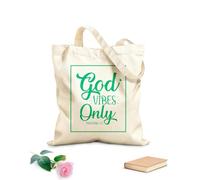 AILOONG Cotton Canvas Women's Bags God Resonance Only Christian Proverbs and Bible Verses 340g/m² thick fabric Skin-friendly material
