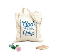 AILOONG Cotton Canvas Women's Bags God Resonance Only Christian Proverbs and Bible Verses 340g/m² thick fabric Skin-friendly material