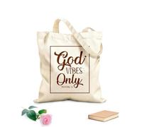 AILOONG Cotton Canvas Women's Bags God Resonance Only Christian Proverbs and Bible Verses 340g/m² thick fabric Skin-friendly material