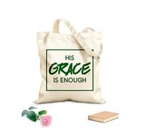 AILOONG Cotton Canvas Women's Bags his grace is enough 340g/m² thick fabric Skin-friendly material