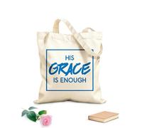 AILOONG Cotton Canvas Women's Bags his grace is enough 340g/m² thick fabric Skin-friendly material