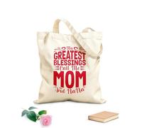 AILOONG Cotton Canvas Women's Bags my greatest blessings call me mom and nana 340g/m² thick fabric Skin-friendly material