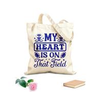 AILOONG Cotton Canvas Women's Bags my heart is on that field 340g/m² thick fabric Skin-friendly material