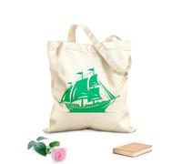 AILOONG Cotton Canvas Women's Bags mythical voyage ancient ship emblem old world mariner ship design 340g/m² thick fabric Skin-friendly material