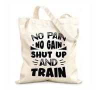 AILOONG Cotton Canvas Women's Bags no pain no gain motivational quotes 12 oz thick fabric Skin-friendly material 25x30cm Small