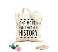 AILOONG Cotton Canvas Women's Bags one month can't hold our history history month 12 oz thick fabric Skin-friendly material 35x40cm Large