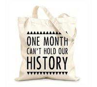 AILOONG Cotton Canvas Women's Bags one month can't hold our history history month 12 oz thick fabric Skin-friendly material 31x36cm Medium