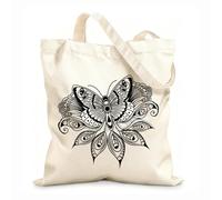 AILOONG Cotton Canvas Women's Bags Oriental floral butterfly mandala arabic islamic ramadan 12 oz thick fabric Skin-friendly material 25x30cm Small