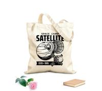 AILOONG Cotton Canvas Women's Bags outer space exploration galaxy astronaut icons 12 oz thick fabric Skin-friendly material 31x36cm Medium