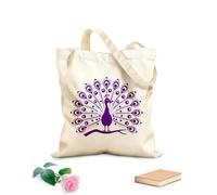 AILOONG Cotton Canvas Women's Bags peacock displaying it's feathers against a 340g/m² thick fabric Skin-friendly material
