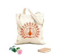 AILOONG Cotton Canvas Women's Bags peacock displaying it's feathers against a 340g/m² thick fabric Skin-friendly material