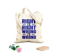 AILOONG Cotton Canvas Women's Bags right is right wrong is wrong lettering quote 340g/m² thick fabric Skin-friendly material