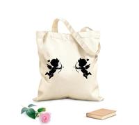 AILOONG Cotton Canvas Women's Bags romantic cupid silhouettes 12 oz thick fabric Skin-friendly material 25x30cm Small