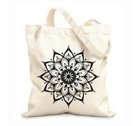 AILOONG Cotton Canvas Women's Bags sac geometry mandalas 12 oz thick fabric Skin-friendly material 35x40cm Large