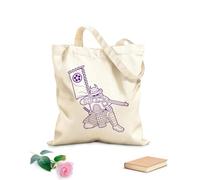AILOONG Cotton Canvas Women's Bags samurai warrior silhouette 340g/m² thick fabric Skin-friendly material