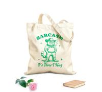 AILOONG Cotton Canvas Women's Bags sarcasm it how i hug cat hilarious typography funny animal vintage cat 340g/m² thick fabric Skin-friendly material
