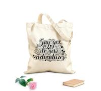 AILOONG Cotton Canvas Women's Bags say yes to new advnetures inspiration quote motivational print with curvy font the use 12 oz thick fabric Skin-friendly material 35x40cm Large