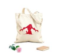 AILOONG Cotton Canvas Women's Bags scary monster silhouette creeping out of shadows spooky 340g/m² thick fabric Skin-friendly material