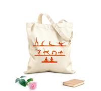 AILOONG Cotton Canvas Women's Bags set many different girls do yoga in different poses silhouette 340g/m² thick fabric Skin-friendly material