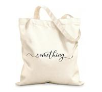 AILOONG Cotton Canvas Women's Bags something wavy elegant calligraphy spelling 12 oz thick fabric Skin-friendly material 35x40cm Large