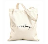 AILOONG Cotton Canvas Women's Bags something wavy elegant calligraphy spelling 12 oz thick fabric Skin-friendly material 31x36cm Medium