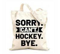 AILOONG Cotton Canvas Women's Bags sorry can't hockey bye 12 oz thick fabric Skin-friendly material 35x40cm Large