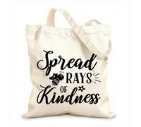AILOONG Cotton Canvas Women's Bags Spread the light of kindness funny bee quotes 12 oz thick fabric Skin-friendly material 35x40cm Large