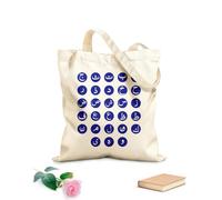 AILOONG Cotton Canvas Women's Bags The 28 Basic Letters of the Arabic Alphabet 340g/m² thick fabric Skin-friendly material