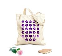 AILOONG Cotton Canvas Women's Bags The 28 Basic Letters of the Arabic Alphabet 340g/m² thick fabric Skin-friendly material