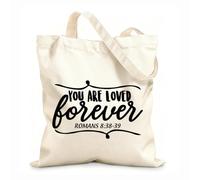 AILOONG Cotton Canvas Women's Bags you are loved forever 12 oz thick fabric Skin-friendly material 35x40cm Large