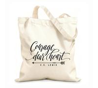 AILOONG Courage Dear Heart Cs Lewis Children'S Quotes Girls Home Canvas Wine Gift Bag 12 oz thick fabric Matches clothing 31x36cm Medium