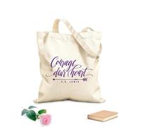 AILOONG Courage Dear Heart Cs Lewis Children'S Quotes Girls Home Canvas Wine Gift Bag 340g/m² thick fabric Matches clothing