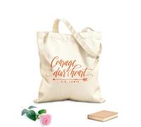 AILOONG Courage Dear Heart Cs Lewis Children'S Quotes Girls Home Canvas Wine Gift Bag 340g/m² thick fabric Matches clothing