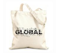 AILOONG Creative Of Global Word Lettering Reusable Shopper Bags 12 oz thick fabric Foldable 35x40cm Large