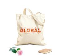 AILOONG Creative Of Global Word Lettering Reusable Shopper Bags 340g/m² thick fabric Foldable