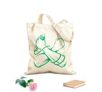 AILOONG Crossed Hands With Microphone Music Cotton Canvas Shopping Bag 340g/m² thick fabric Uses as a gift bag